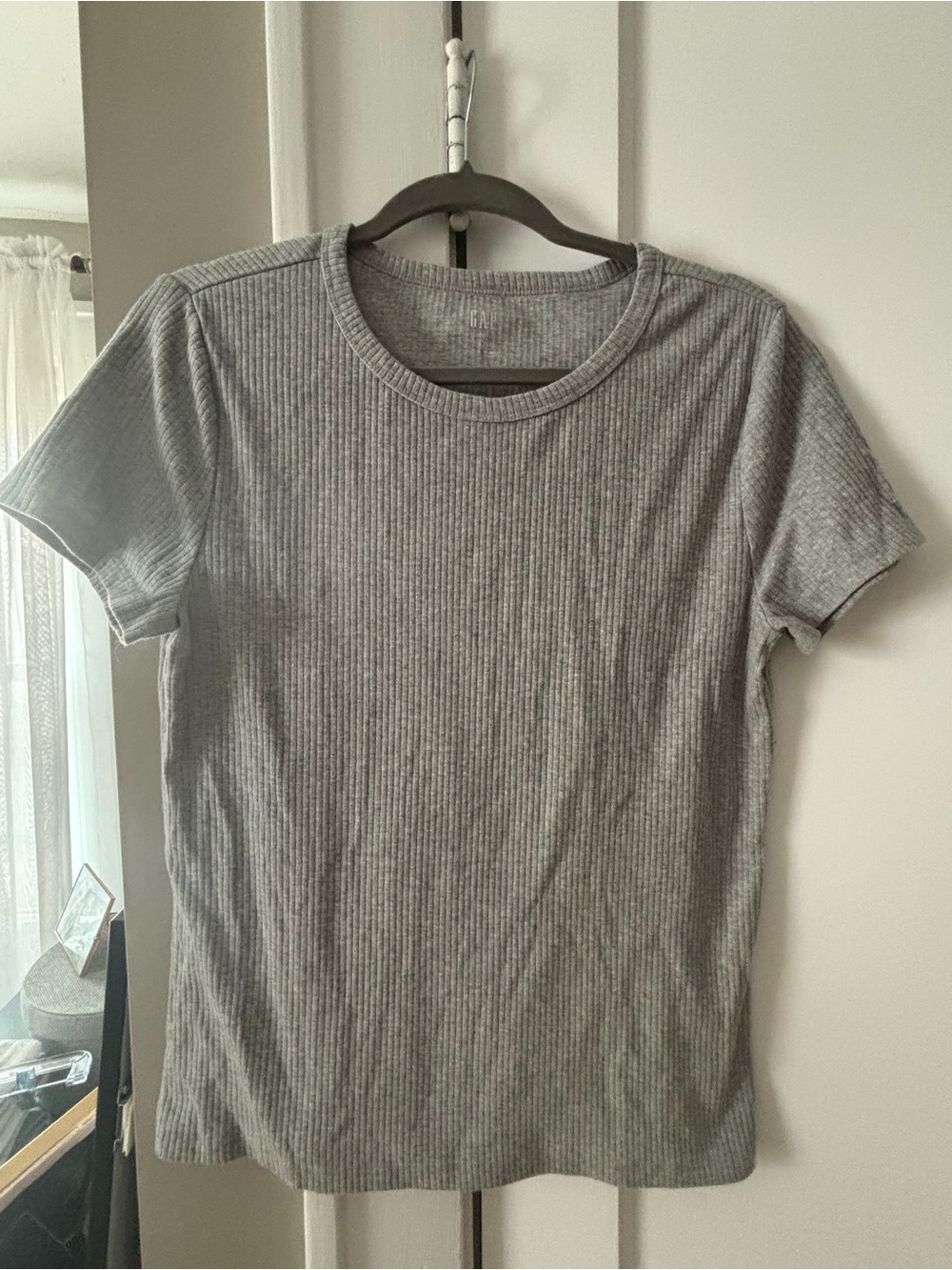 GAP Light Gray Ribbed Crew Tee